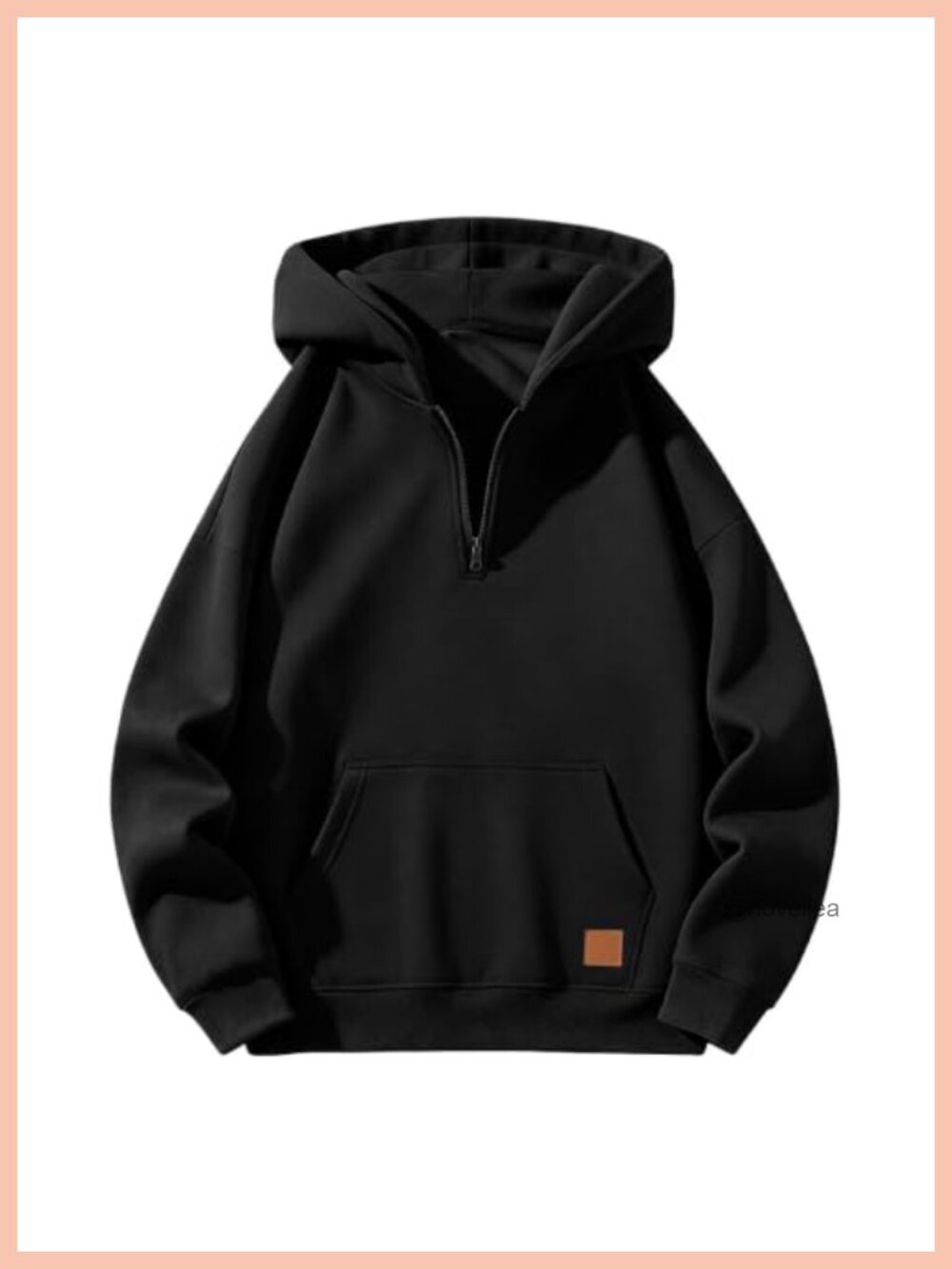 Men's Quarter Zip Pullover Hoodie Long Sleeve Kangaroo Pocket Casual Sweatshirt